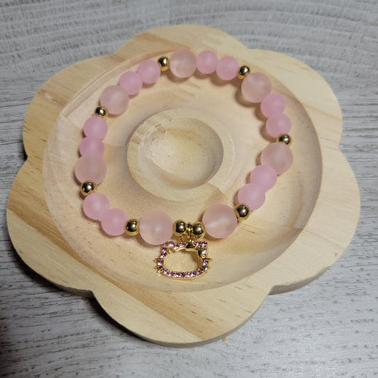 Matte pink and gold bracelet