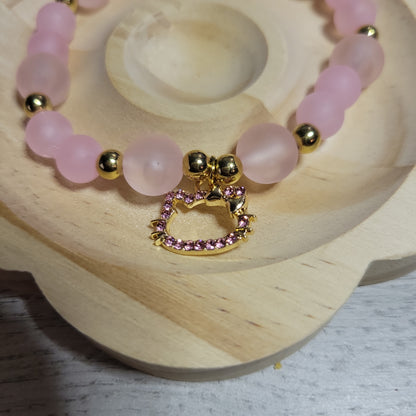 Matte pink and gold bracelet