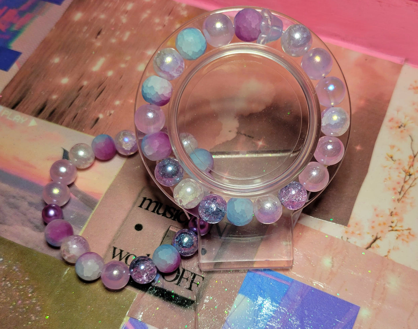 Mystic purple, glass bracelet