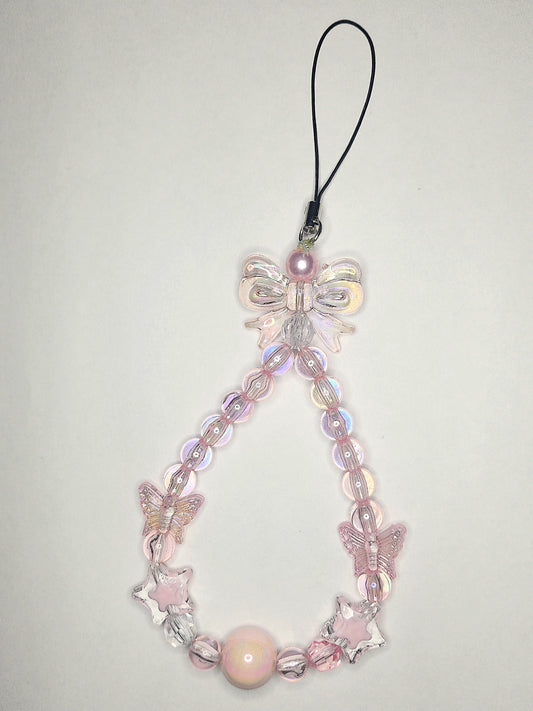 Pink Butterfly phone charm